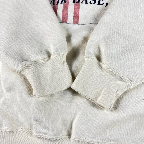 VTG 90s Been There Done That Military Sweatshirt Large Cream Korea Osan Crewneck - Picture 3 of 13